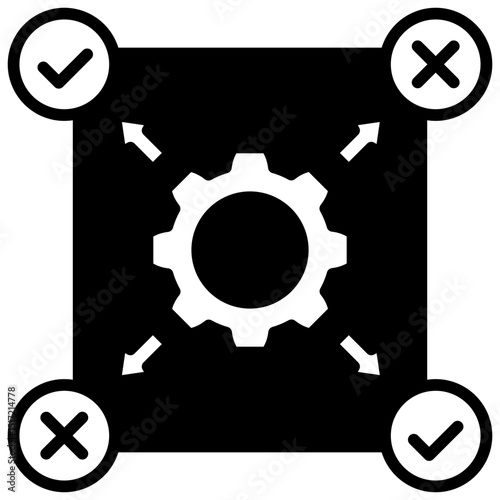 Impact Factor mini illustration glyph icon, use for research and development, education, industry, UI, UX kit, app and web development, digital or print.