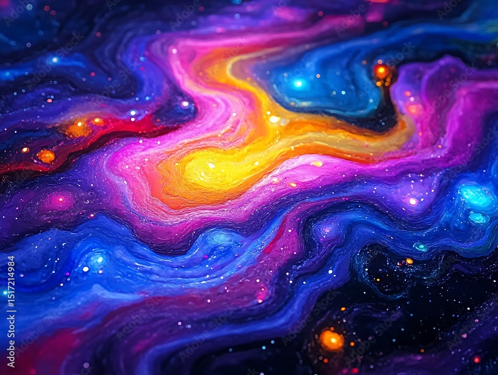 Abstract celestial flow of radiant cosmic energy, illuminated by distant stars Abstract celestial flow of radiant cosmic energy, illuminated by distant stars