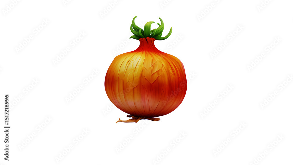Obraz premium Red Onion with Fresh Green Sprouts