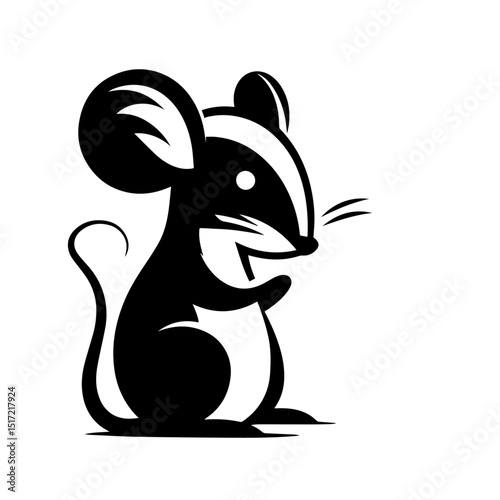 Clean black and white vector silhouette