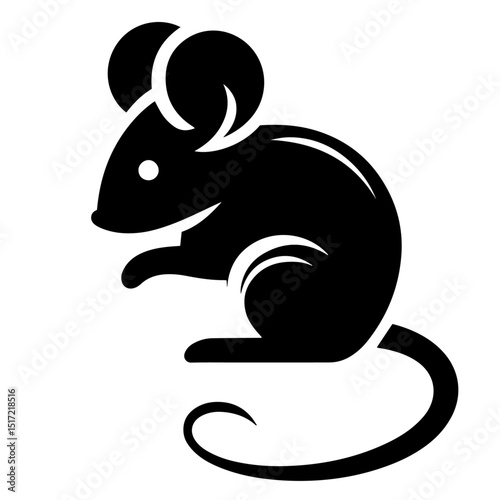 Clean black and white vector silhouette
