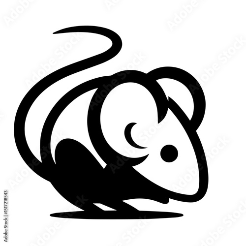 Clean black and white vector silhouette