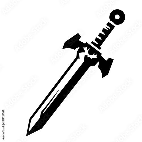 Clean black and white vector silhouette