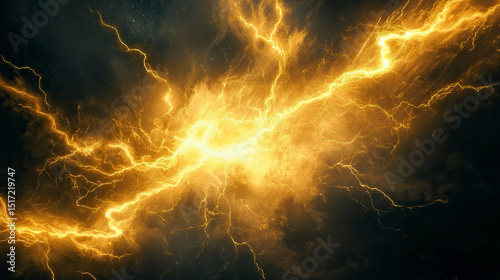 Yellow electricity lightning flash
