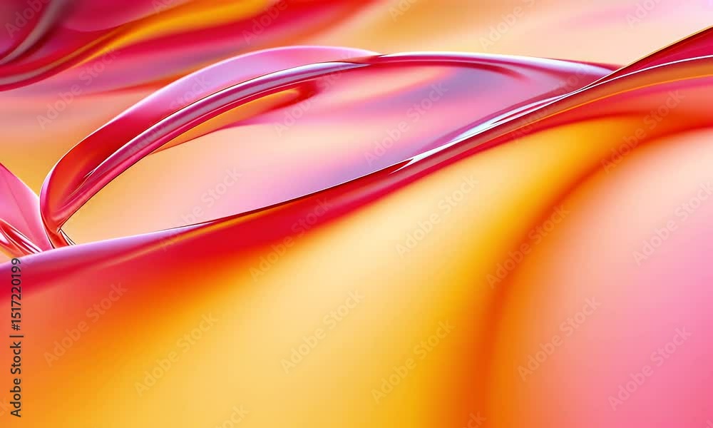 Abstract Gradient Wallpaper with Curved Pink Red and Yellow Shapes for Creative Backgrounds