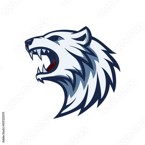 Roaring Polar Bear Head Logo