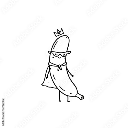 A Royal Banana Superhero in Sunglasses and Cape