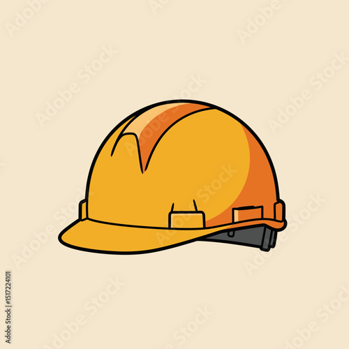 Vivid Yellow Hard Hat Safety Gear Illustration