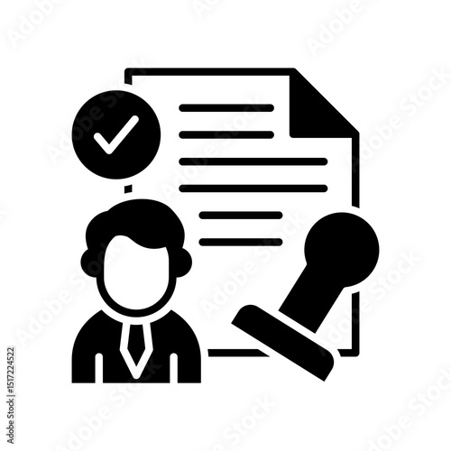 Business License glyph icon