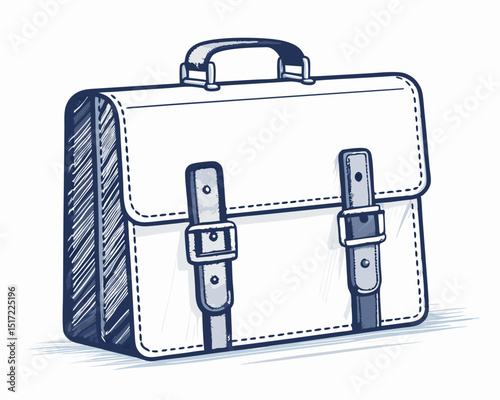 Create a vector illustration of a bold-stroked briefcase held by a hand.  The style should be clean and modern.