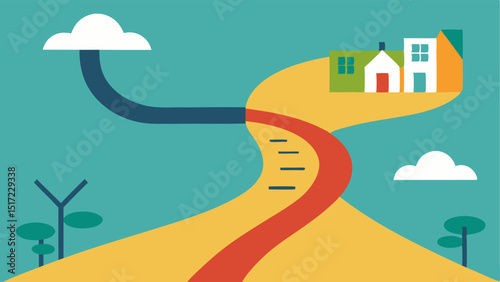 Health Pathway A winding road divided into sections labeled Genetic Factors and Lifestyle Choices leading to a destination marked Overall Health illustrating the journey of health