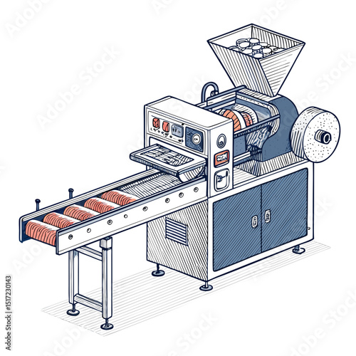 Create a bold vector illustration of an automated cigarette vending machine, emphasizing strong lines and vibrant colors.