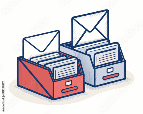 Create a vector illustration of bold, black stroked inbox and outbox icons,  T-shaped,  clean design, suitable for UI.