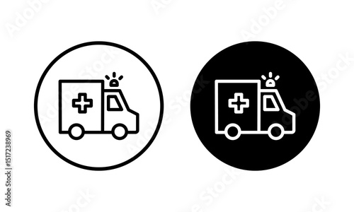Ambulance icon vector illustration. ambulance truck sign and symbol. ambulance car