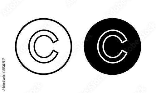 Copyright icon vector illustration. copyright sign and symbol