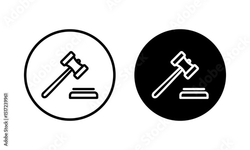 Gavel icon vector illustration. judge gavel sign and symbol. law icon. auction hammer