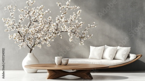 Modern minimalist living room interior design.
