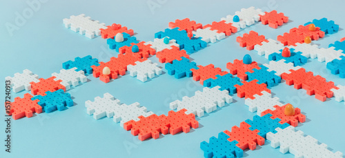 Colourful building blocks puzzle