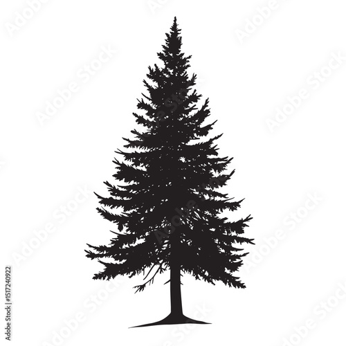 Evergreen Black Tree Clipart