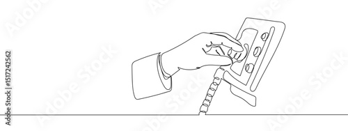 Continuous line, hand of anesthesiologist, surgery, anesthesia line art vector Edit Stroke.