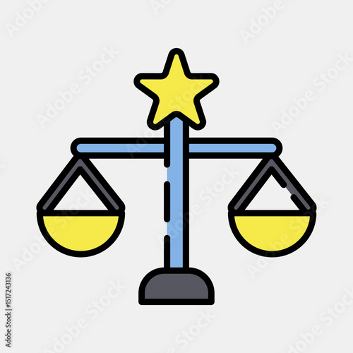 Icon libra the balance. Zodiac horoscope elements. Icon in filled line style.