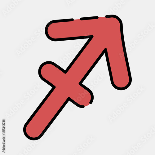 Icon sagitarius. Zodiac horoscope elements. Icon in filled line style.