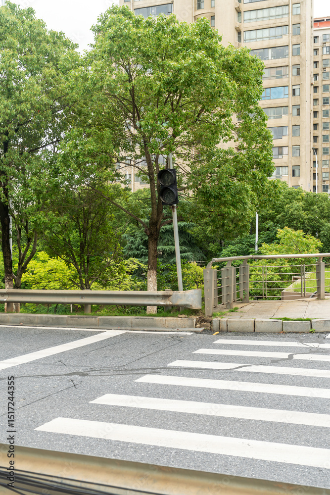 Fototapeta premium Zebra crossing on outdoor road