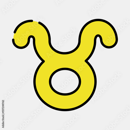 Icon taurus. Zodiac horoscope elements. Icon in filled line style.