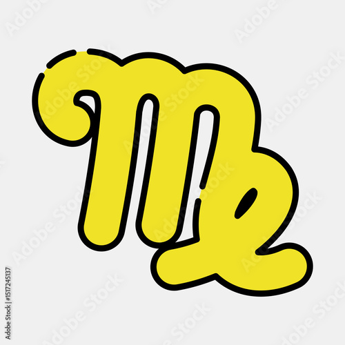 Icon virgo. Zodiac horoscope elements. Icon in filled line style.