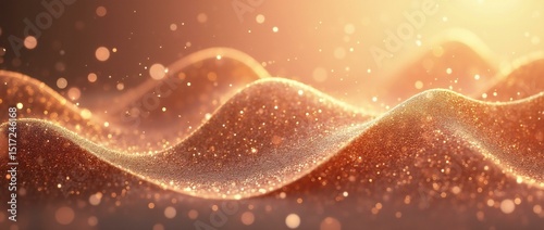 Abstract Glittering Waves Background.