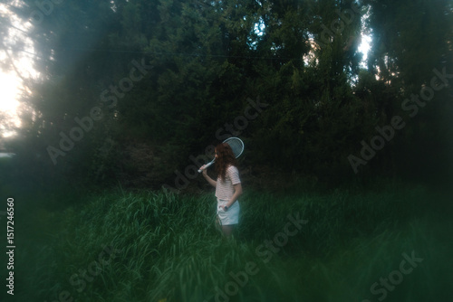 Misty Tennis Scene