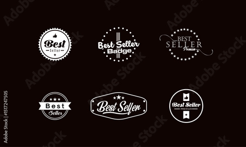 Collection of vintage style best seller badges.