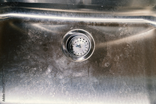 Stainless Steel Sink with Water Stains