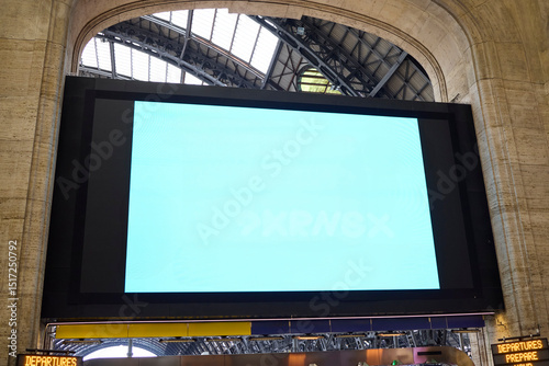 Clear blank screen serving as outside advertisement  photo