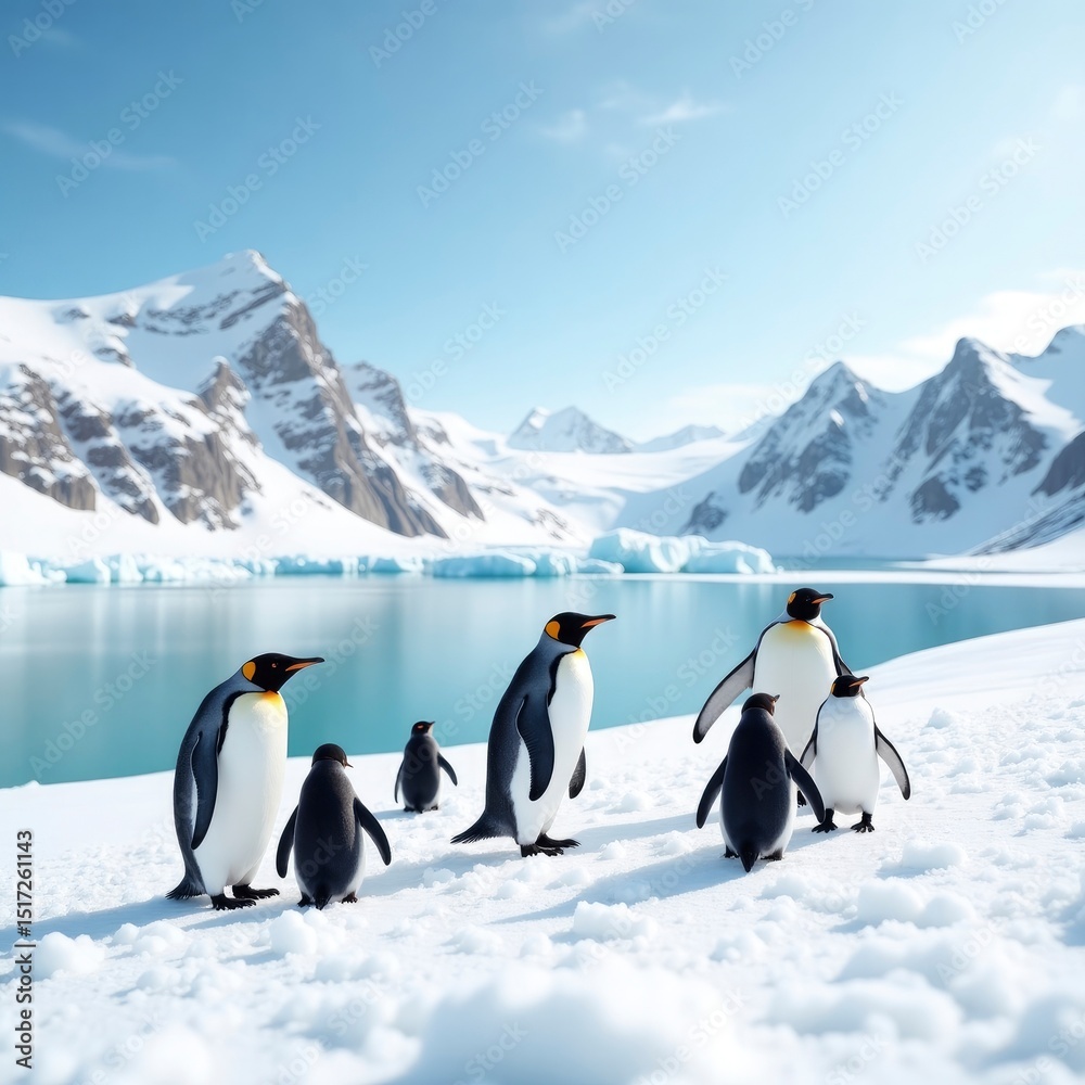 Fototapeta premium penguins on ice