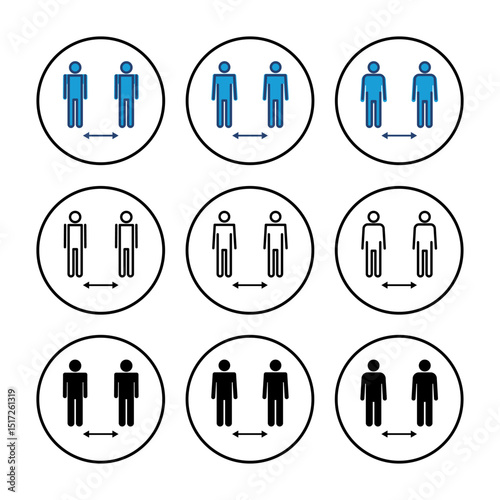 Social distance icon vector. social distancing icon. self quarantine sign