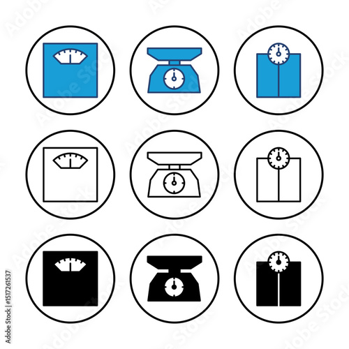 Scales icon vector. Weight scale icon
