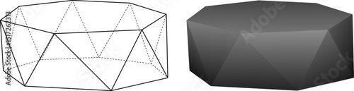 3d Heptagonal antiprism set