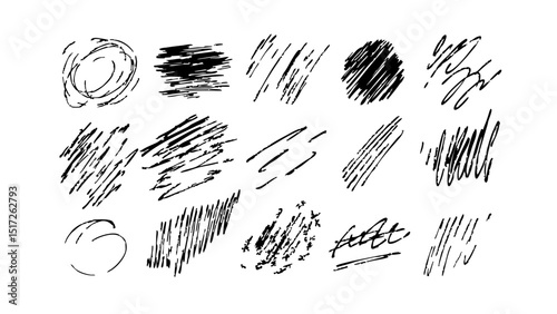 scribble line texture hand drawn abstract black marker stroke elements
