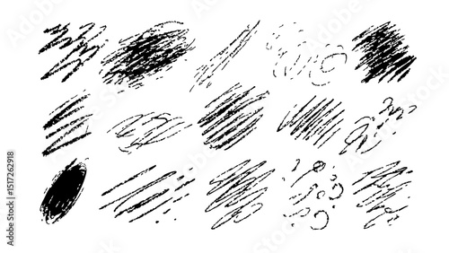 vector scribble lines black abstract brush strokes hand drawn texture
