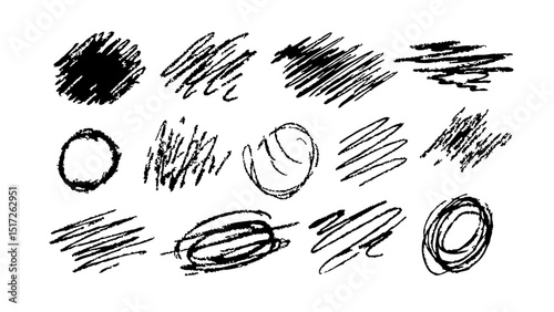 freehand brush scribble pack abstract line art stroke black hand drawn