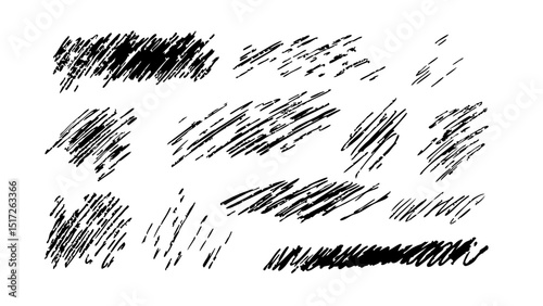 rough sketch pack scribbled brush strokes vector hand drawn texture art