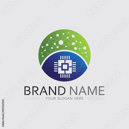 Tech gear logo vector design template. Technology Logo Template Design Vector, Emblem, Design Concept, Creative Symbol, Icon