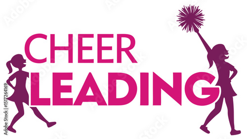 Cheerleading Silhouette Vector Shows Spirit With Pom-poms for Sport Team Support, and graphic design element.