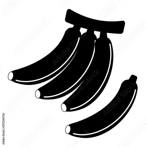 フルーツ　バナナシンプルアイコン　モノクロ〜Fruit banana simple icon monochrome〜