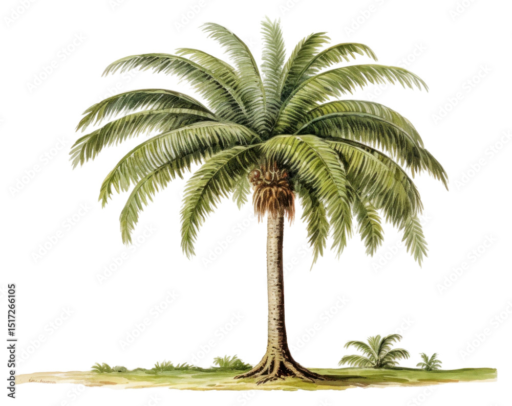 Obraz premium PNG Young palm tree plant white background arecaceae.