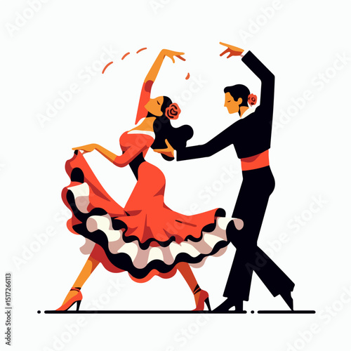 flamenco dance vector illustration