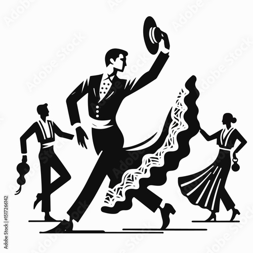 flamenco dance vector illustration