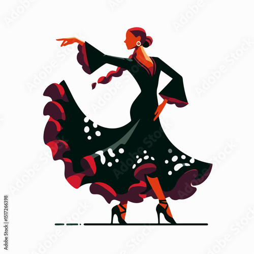 flamenco dance vector illustration