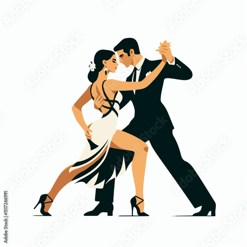 tango dance vector illustration